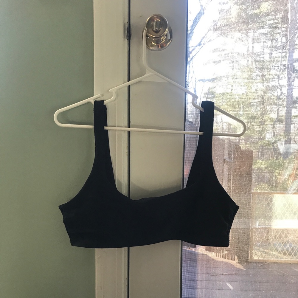 Aerie black widestrap scoop bikini top(NEVER WORN)